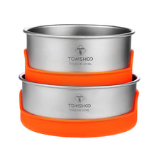 Load image into Gallery viewer, TOMSHOO Outdoor Camping Ultralight Titanium Bowl Sets Silicone Insulation Camping Bowl Tableware Picnic Water Cup Mug Cookware