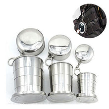 Load image into Gallery viewer, Mini Stainless Steel Portable Outdoor Travel Camping Folding Collapsible Cup Telescopic Mug With Keychain 75Ml /140Ml /240Ml