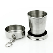 Load image into Gallery viewer, Mini Stainless Steel Portable Outdoor Travel Camping Folding Collapsible Cup Telescopic Mug With Keychain 75Ml /140Ml /240Ml