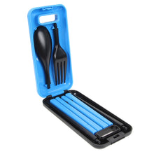 Load image into Gallery viewer, Eco-friendly ABS material 3 in 1 Picnic Protable Tableware Chopsticks Spoon Fork Storage Box Outdoor Camping Travel kit