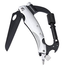 Load image into Gallery viewer, 8-in-1 Carabiner Keychain Clip with LED Flashlight EDC Survival Gear Tool for Camping Hiking ASD88