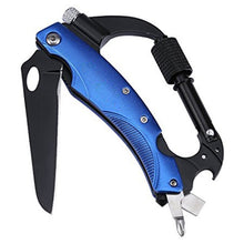 Load image into Gallery viewer, 8-in-1 Carabiner Keychain Clip with LED Flashlight EDC Survival Gear Tool for Camping Hiking ASD88