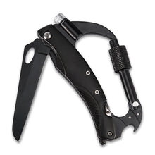 Load image into Gallery viewer, 8-in-1 Carabiner Keychain Clip with LED Flashlight EDC Survival Gear Tool for Camping Hiking ASD88