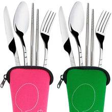 Load image into Gallery viewer, 4 Pcs/Set Stainless Steel Fork Spoon Chopsticks Travel Camping Cutlery Tools Tableware BB55