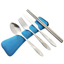 Load image into Gallery viewer, 4 Pcs/Set Stainless Steel Fork Spoon Chopsticks Travel Camping Cutlery Tools Tableware BB55