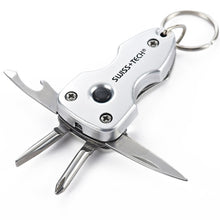 Load image into Gallery viewer, Swiss Tech 7 in 1 EDC Key Ring Outdoor Pocket Multi-Tools Survival  Opener Flat-Blade Knife Keychain LED Flashlight Camping Gear