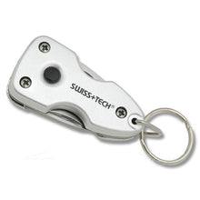 Load image into Gallery viewer, Swiss Tech 7 in 1 EDC Key Ring Outdoor Pocket Multi-Tools Survival  Opener Flat-Blade Knife Keychain LED Flashlight Camping Gear