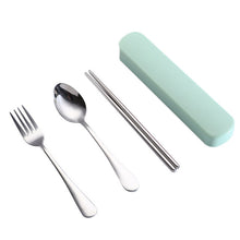 Load image into Gallery viewer, Outdoor Portable Picnic Tableware Camping chopsticks fork spoon Travel Cutlery Set Stainless steel Utensils Flatware Set #2o17