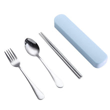 Load image into Gallery viewer, Outdoor Portable Picnic Tableware Camping chopsticks fork spoon Travel Cutlery Set Stainless steel Utensils Flatware Set #2o17