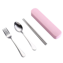 Load image into Gallery viewer, Outdoor Portable Picnic Tableware Camping chopsticks fork spoon Travel Cutlery Set Stainless steel Utensils Flatware Set #2o17