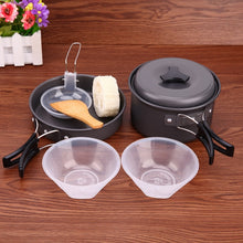 Load image into Gallery viewer, 8pcs/set Outdoor Camping Cookware Set Portable Utensils 2-3 Persons Bowl Pot Spoon tableware Cooking Travel Picnic Set