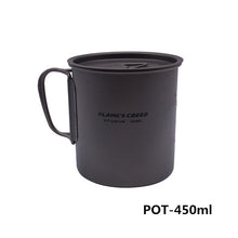 Load image into Gallery viewer, FLAME'S CREED 1100ml 1950ml Ultralight Outdoor Camping Titanium Pot &amp; pan Cooking Pot fry pan Titamium Cookware Sets Pot