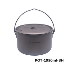 Load image into Gallery viewer, FLAME'S CREED 1100ml 1950ml Ultralight Outdoor Camping Titanium Pot &amp; pan Cooking Pot fry pan Titamium Cookware Sets Pot