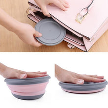 Load image into Gallery viewer, 3PCs Folding Bowl Outdoor Camping Tableware Sets Silicone Folding Lunch Box Portable Silicone Salad Bowl With Lid Silica Gel