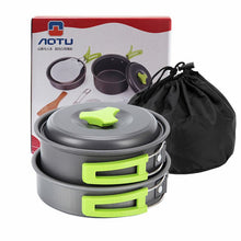 Load image into Gallery viewer, Vertvie 1 Set Outdoor Camping Pots Portable Combination Picnic Pots Cookware Backpacking Cooking Picnic Bowl Pot Pan Kits