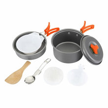 Load image into Gallery viewer, Vertvie 1 Set Outdoor Camping Pots Portable Combination Picnic Pots Cookware Backpacking Cooking Picnic Bowl Pot Pan Kits